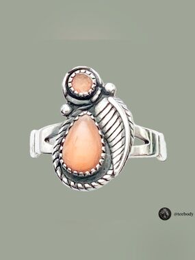 VTG Wheeler WMCO Sterling Silver Orange Paua Shell Teardrop Ring NWT